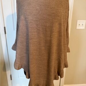 Karen Scott Camel Knit Poncho L/XL